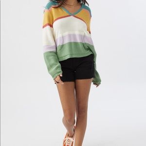 NWT SM O’Neil CATAMARAN SWEATER boho yarn dye stripe beach wear